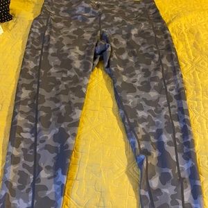 Plus size black camo leggings